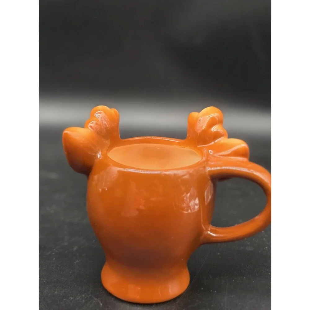 Pottery Barn Retro Figural Reindeer Mug With Antlers 12 oz Christmas Holiday